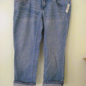 APEOPOSTALE-Women's Capri Jeans Size 7/8-Waist 32" Cuffs-Embroidered-5 Pockets-